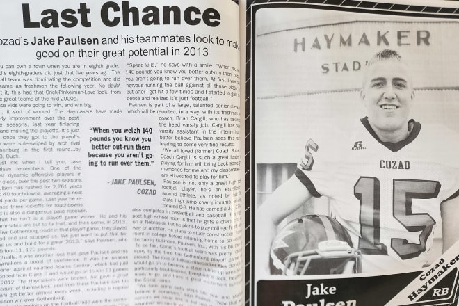 And Jake and his buddies sure did take advantage of their last chance, dominating the Class C-1 football landscape, winning the 2013 state championship.