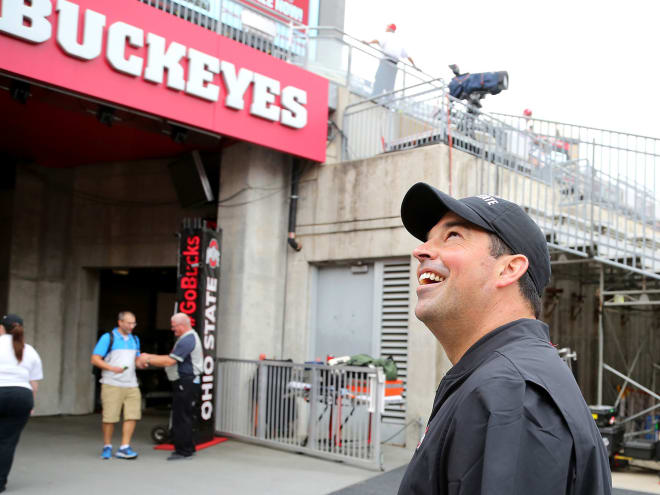 Ryan Day takes in the sights at Ohio Stadium.