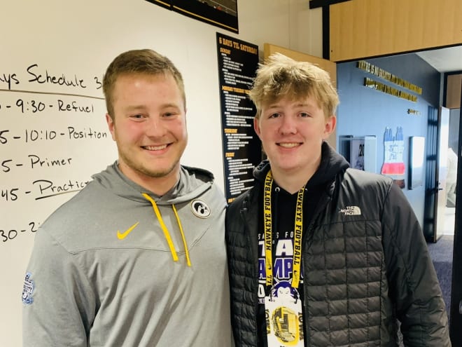 Brock Heath with fellow Blue Valley NW product and Iowa Hawkeye, Mason Richman. 