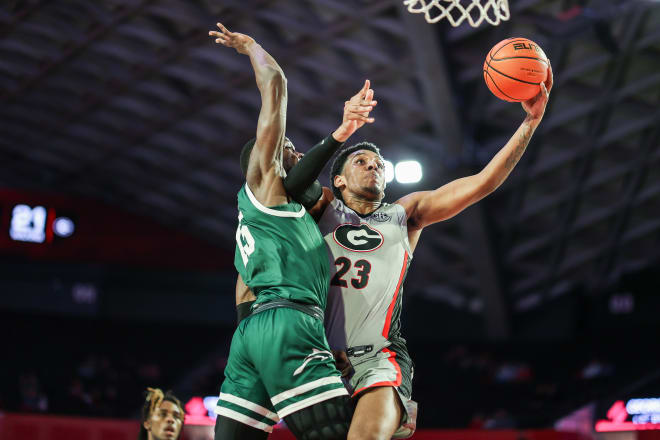 Georgia basketball player Braelen Bridges (23) during a game against Jacksonville at Stegeman Coliseum in Athens, Ga., on Tuesday, Dec. 7, 2021. (Photo by Mackenzie Miles/UGA Sports Communications)