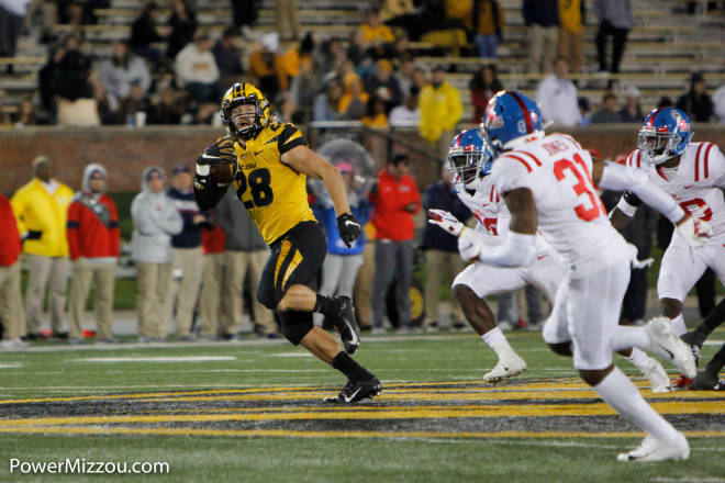 Redshirt junior running back Dawson Downing scored his first career touchdown against Ole Miss.