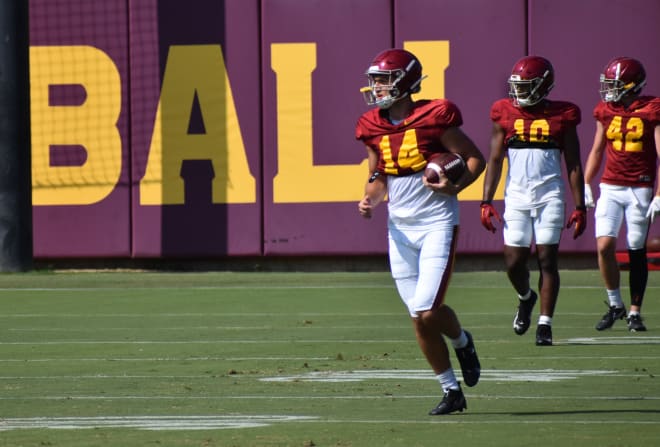 Freshman wide receiver Joseph Manjack impressed coaches so much in his first camp that he's listed atop the USC depth chart at slot receiver to start the season.
