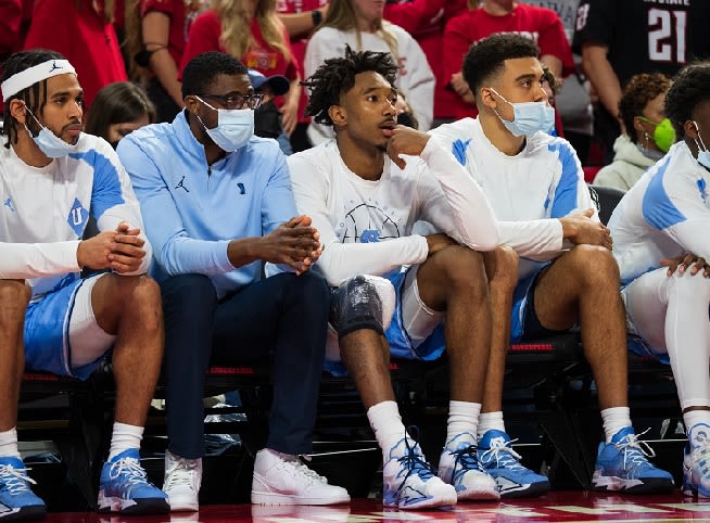 UNC senior Leaky Black suffered a right knee injury Saturday, but told the staff he could return for the second half.