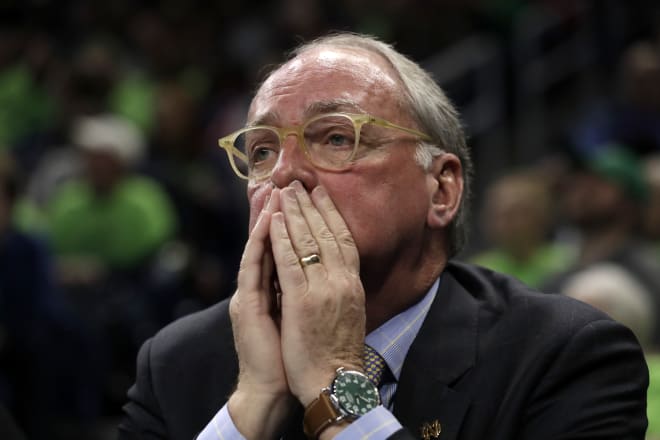Notre Dame athletic director Jack Swarbrick on Thursday sent out a mass email to people who had emailed him critical about ND's search for an offensive coordinator. 