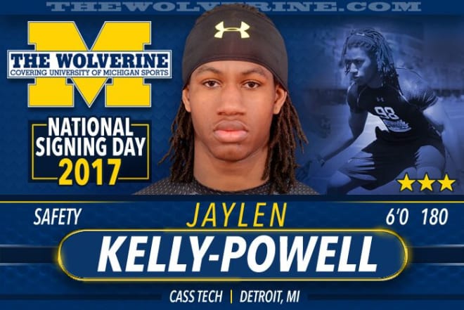 Kelly-Powell played all over on defense as a senior while also contributing on offense as a running back capable of rushing and receiving.  