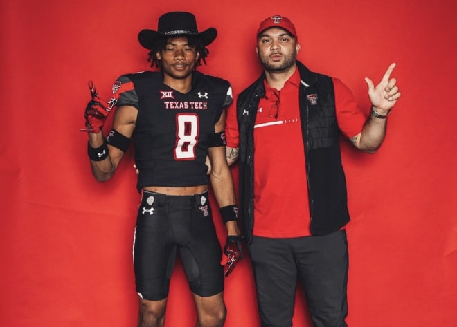 Ashton Bethel-Roman with Texas Tech WR coach Juice Johnson