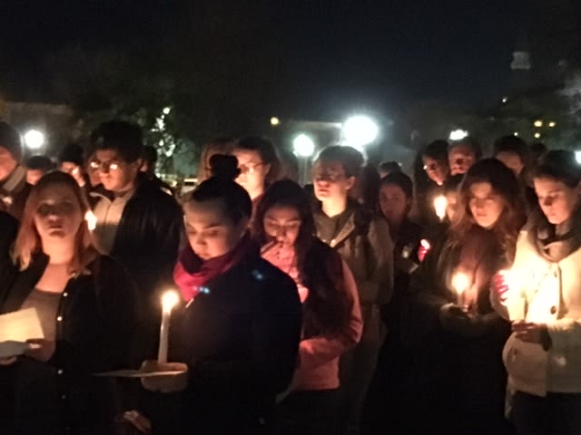 Approximately 150-175 people attended a candlelight vigil at Baylor president Ken Starr's home in Waco on Monday night.