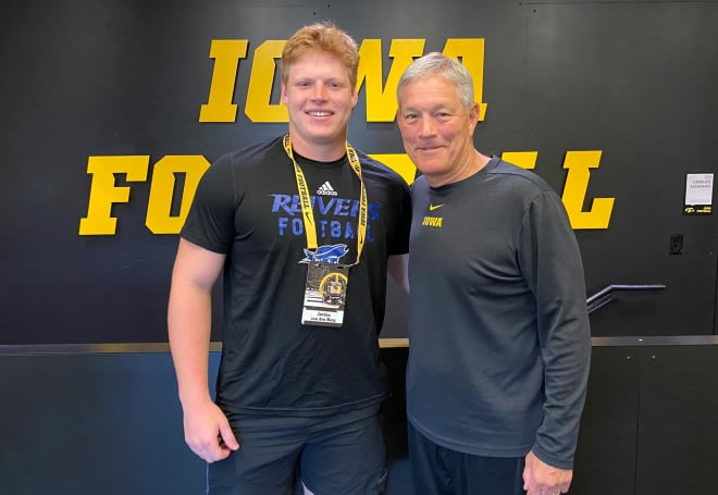 Kirk Ferentz extended a scholarship offer to defensive lineman Jordan van den Berg on Saturday.