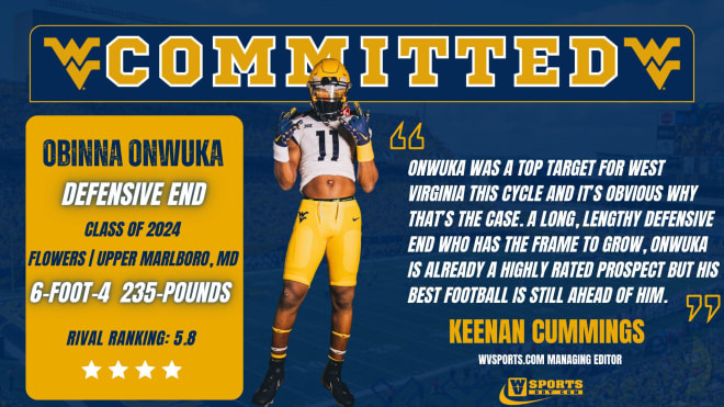 Onwuka has committed to the West Virginia Mountaineers football program.