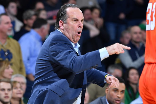Notre Dame men's basketball coach Mike Brey lost his cool Saturday after a one-point loss at Florida State, and the university was fined $20,000 for it.  
