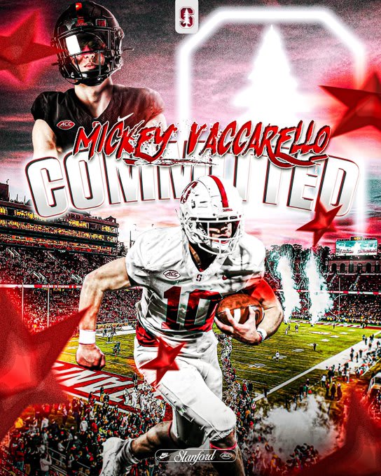 Stanford Football 2025 3star OLB Mickey Vaccarello commits to Stanford