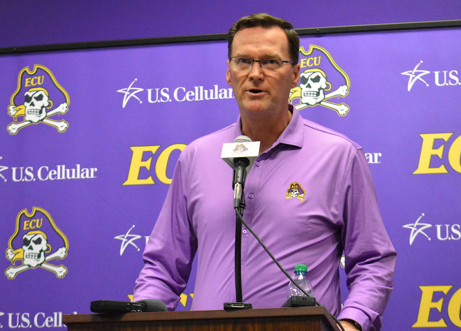 East Carolina athletic director Jon Gilbert announced Tuesday that all athletic activities will be temporarily paused.