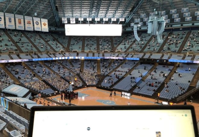 A view from press row at the Smith Center on Saturday just prior to tip off.