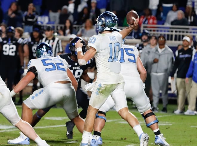 UNC QB Drake Maye isn't eligible for the NFL draft until 2024, but the scouts sure got an eyeful at pro Day on Monday.