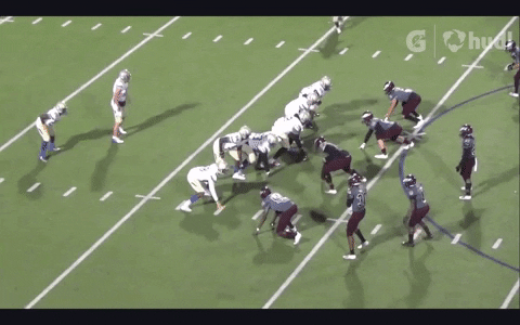 Four-star OL Ezya Dotson-Oyetade drives out the DT on this running play (Hudl)