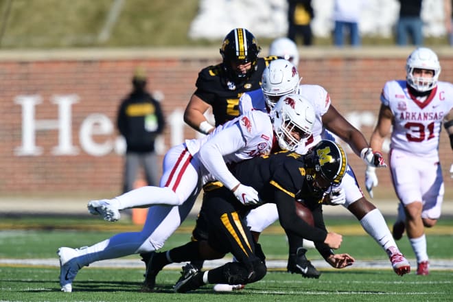 Julius Coates notched Arkansas' lone sack against Missouri.