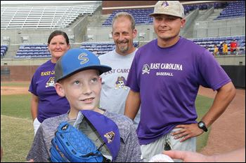The ECU baseball team did a good deed through the Make a Wish Foundation for James Elpers.