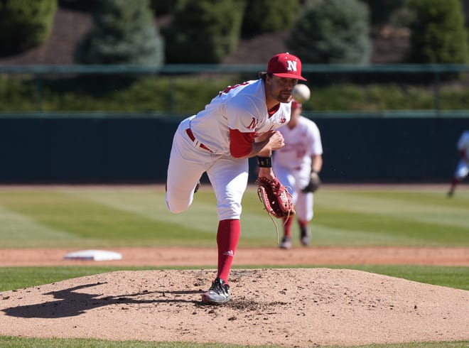 Nebraska baseball ace pitcher Brett Sears is among the nation's elite tier, ranking top three in multiple pitching categories