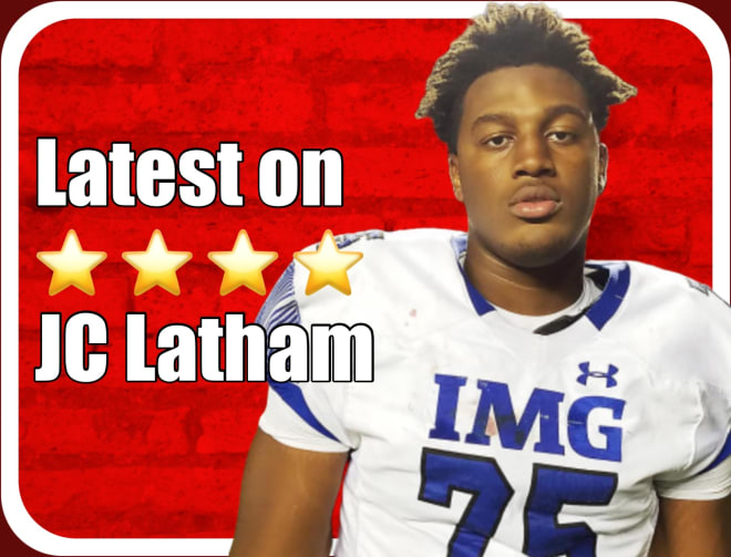 Offensive linemen, such as JC Latham, are priority targets for the Crimson Tide in 2021 (Graphic by Kyle Henderson).