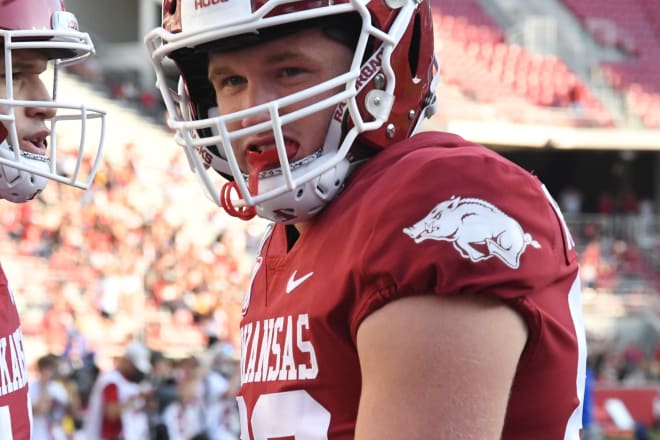 Arkansas native, tight end Hudson Henry.