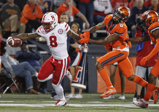 Stanley Morgan finished Friday's game at Illinois with 96 yards receiving on eight catches. 