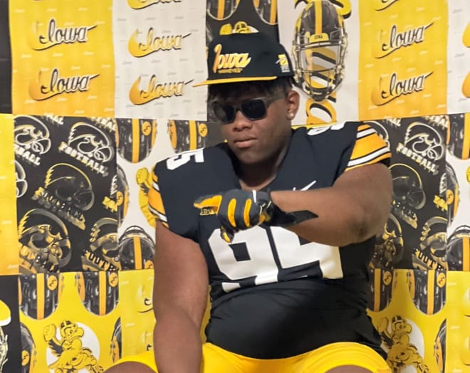 Class of 2025 DT Ka'Mori Moore attended the Hawkeye Tailgater on Sunday.