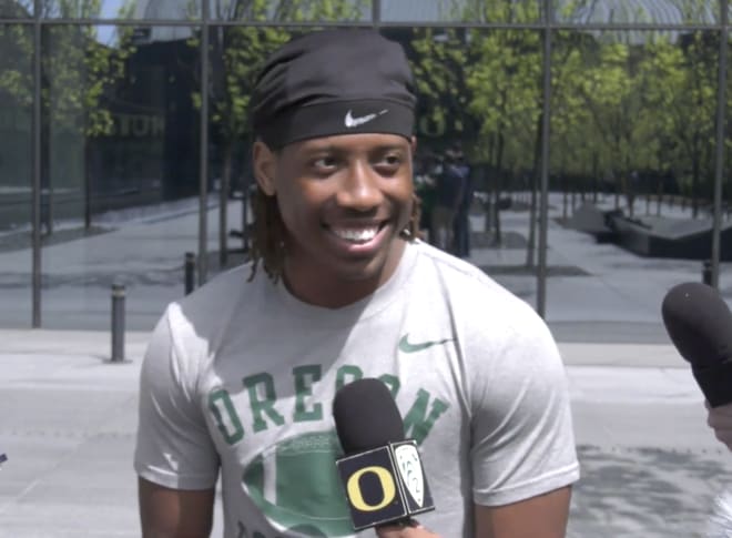 Cornerback Jabbar Muhammad discusses his move to Oregon after Tuesday's practice.