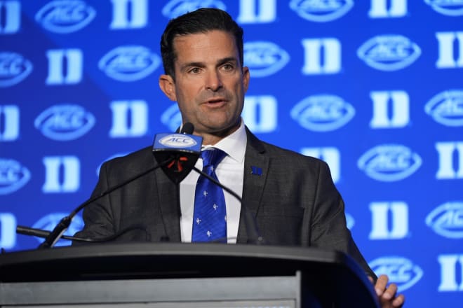 Duke coach Manny Diaz had his first practice of fall camp on Tuesday. 