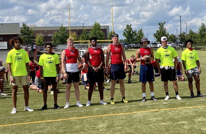 The event MVPs at the Football Hotbeds Showcase in Spartanburg on Friday afternoon.