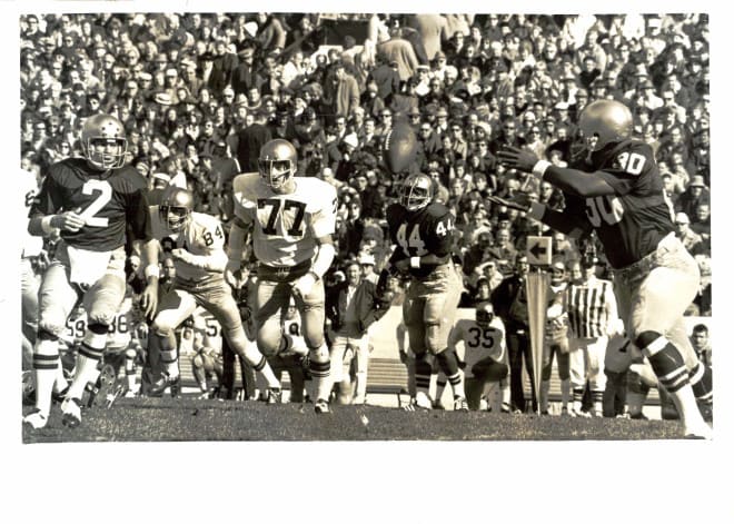 Tom Clements (2) and fullback Wayne Bullock (30) starred for the 1973 national champ, as did Erick Penick (44).