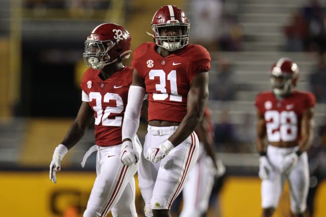 Alabama Crimson Tide outside linebacker Will Anderson Jr. celebrates a play against LSU last season. Photo | Getty Images 