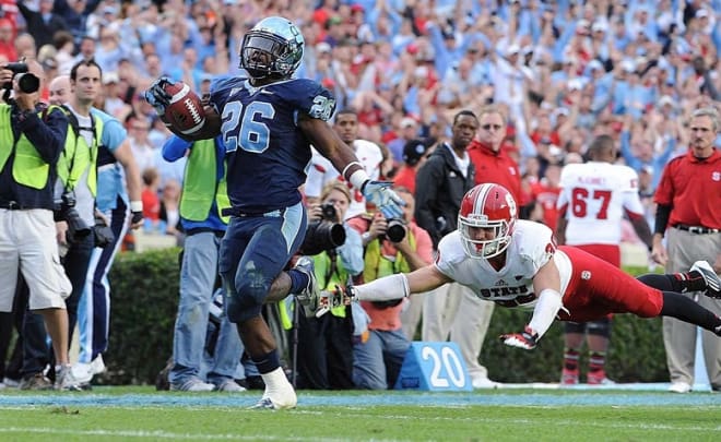Gio Bernard's punt return in 2012 was one of 16 punt and kickoff returns for scores by the Heels  in they Fedora era.