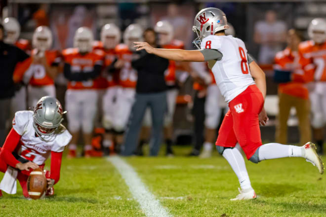 No kicker in the history of Indiana high school football has scored more points than Caleb Krockover, who accounted for 341.