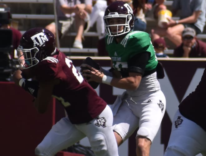 Zach Calzada is competing to be the starting quarterback in his third