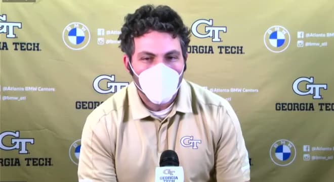 Pastner went with the mask instead of his normal face shield look on Tuesday 