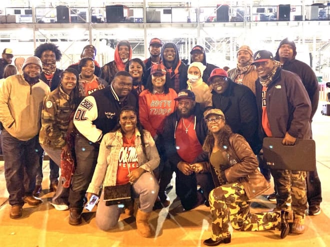 Robinson with his friends and family in Auburn