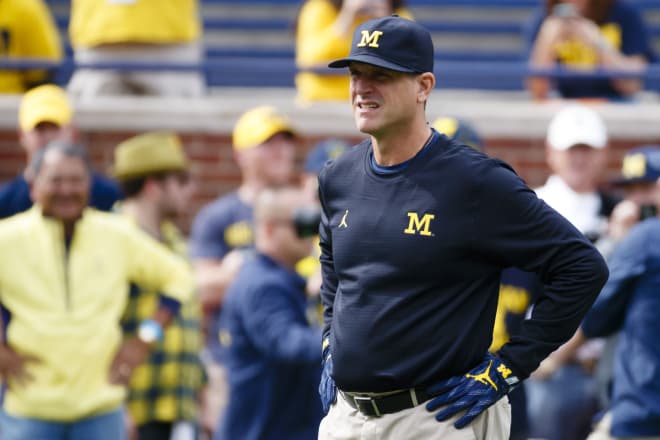 Michigan Wolverines football head coach Jim Harbaugh is getting innovative with no games this fall.