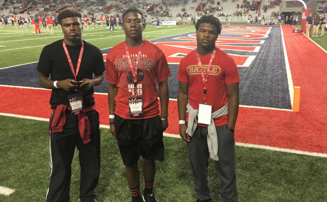 Reggie Whitfield (left), Justin Fisher and Miles Reed visited Arizona over the weekend