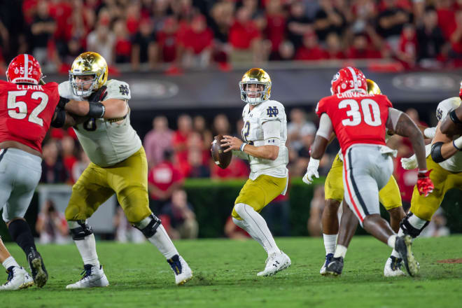 Notre Dame quarterback Ian Book versus Georgia in 2019