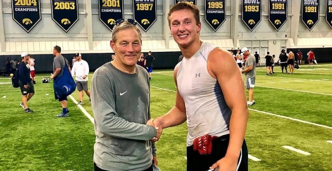 Class of 2020 defensive end Blaise Gunnerson received an offer from Kirk Ferentz on Saturday.