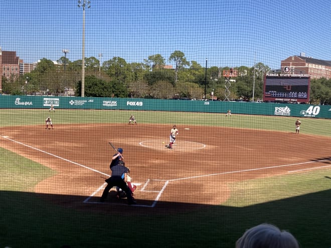 Makenna Reid delivers a pitch to the plate in Saturday's exhibition game.