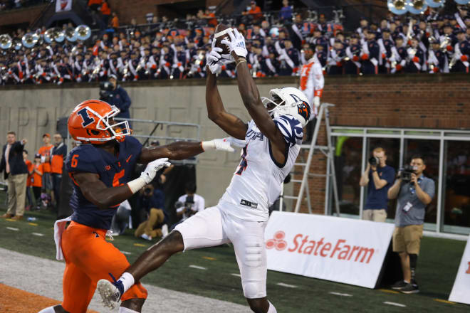 Zakhari Franklin caught 10 passes for a career high 155 yards and one touchdown in the win over Illinois.