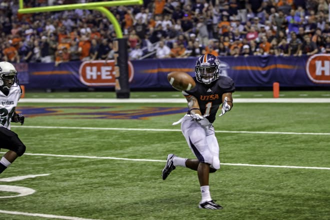 Kam Jones, shown here during the inaugural game, was the Roadrunners leading receiver in 2011. Jones caught 39 passes for 578 yards and two touchdowns. In 2011, Jones also ran the ball 22 times for 127 yards and a touchdown.
