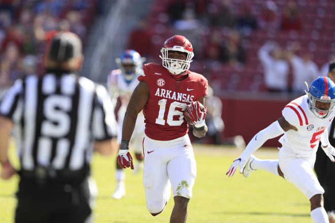 Arkansas receiver Treylon Burks posts the Hogs' highest grade on offense through four games.