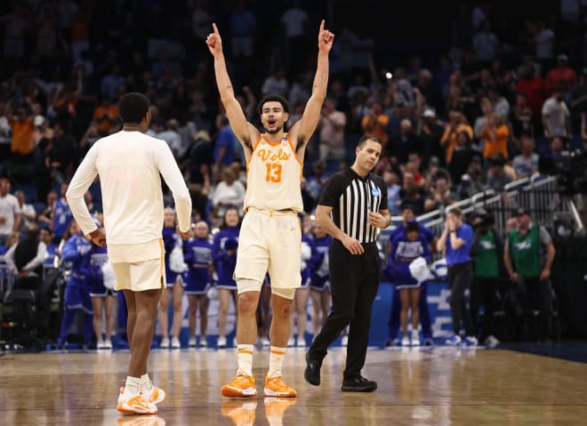 Olivier Nkamhoua scored a game-high 27 points and Tennessee beat Duke to move on in the NCAA Tournament.