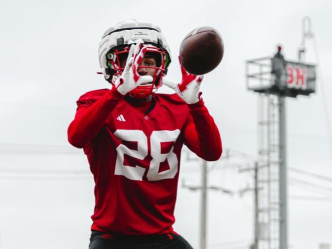 Nebraska football RB Kwinten Ives during spring ball in April