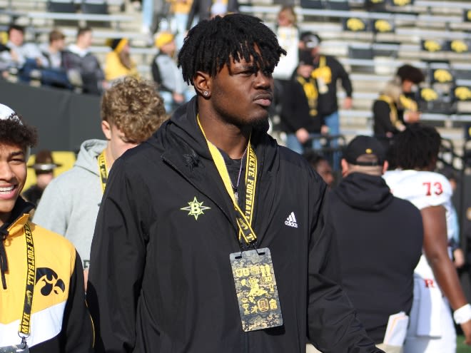 Four-star defensive end Jaylen Williams visited Iowa for their 22-0 win over Rutgers Saturday. 