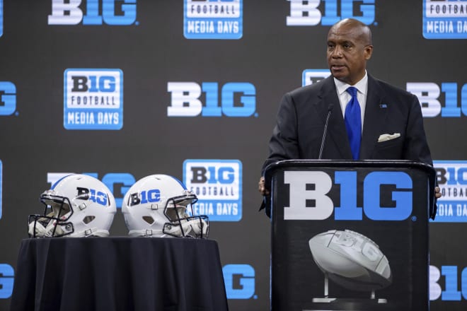 Big Ten commissioner Kevin Warren speaks during media days in Indianapolis. 