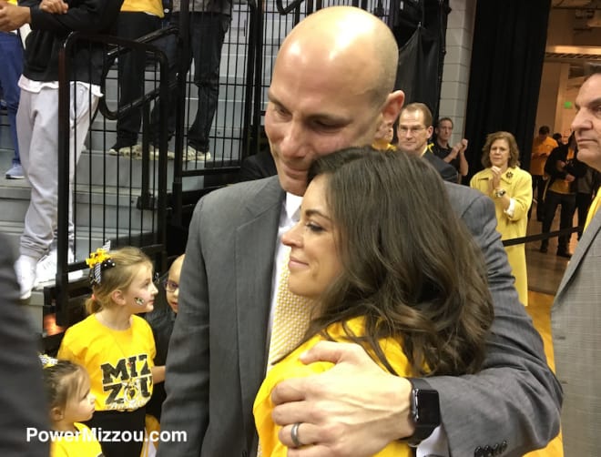 Brad and Jen Loos after the Tigers beat Arkansas in the Rally for Rhyan game