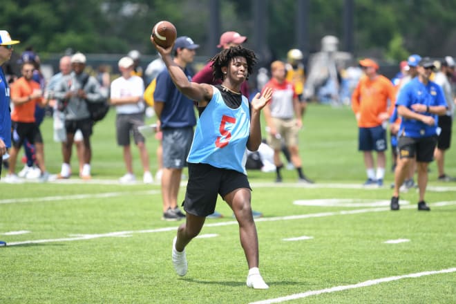 2023 quarterback William Watson had a strong showing at Pitt's camp on Sunday